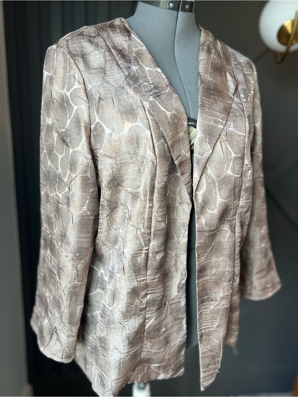 Women’s Open-Front Textured Blazer in gold